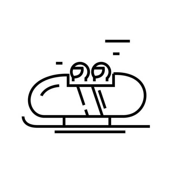 Bobsleigh line icon, concept sign, outline vector illustration, linear symbol. — ストックベクタ