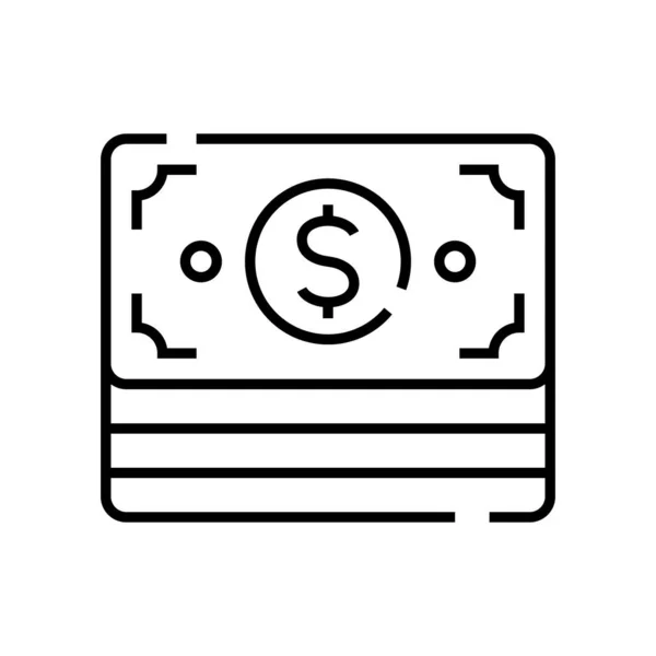 Banknotes line icon, concept sign, outline vector illustration, linear symbol. — ストックベクタ