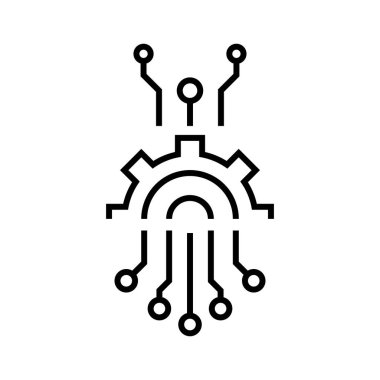 Abstract circuit line icon, concept sign, outline vector illustration, linear symbol.