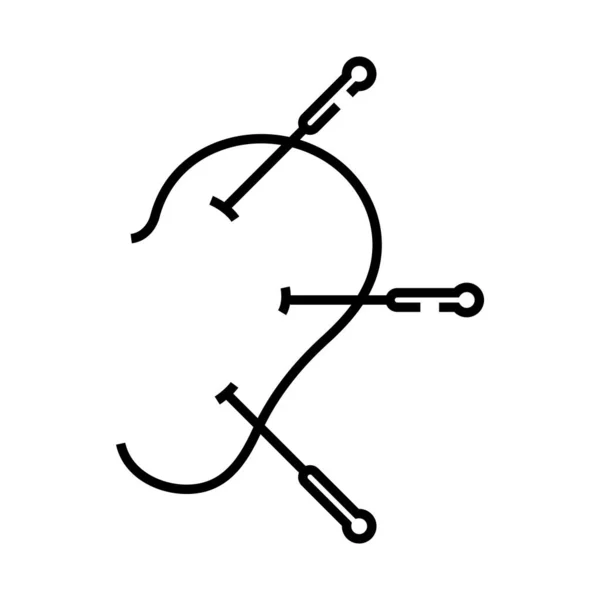 Acupuncture line icon, concept sign, outline vector illustration, linear symbol. — ストックベクタ