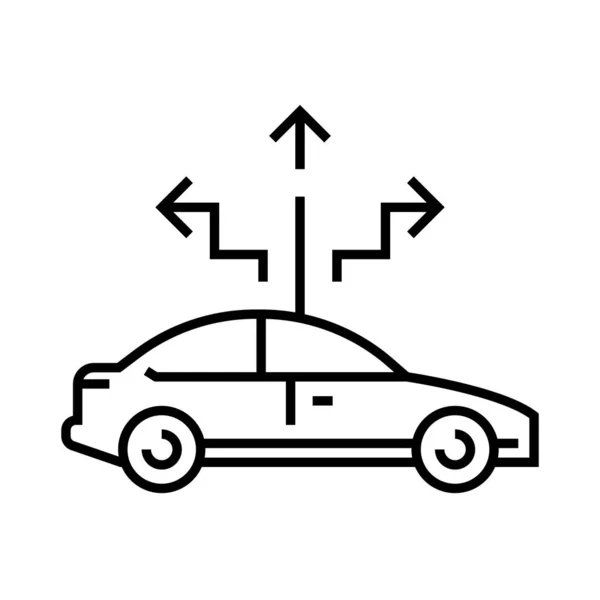 Auto navigation line icon, concept sign, outline vector illustration, linear symbol. — Stockvektor