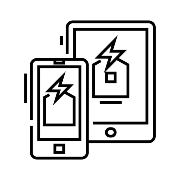 Icône de ligne basse de batterie, signe de concept, illustration vectorielle de contour, symbole linéaire . — Image vectorielle