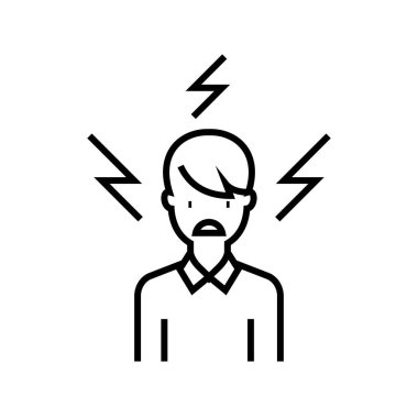 Annoying worker line icon, concept sign, outline vector illustration, linear symbol.