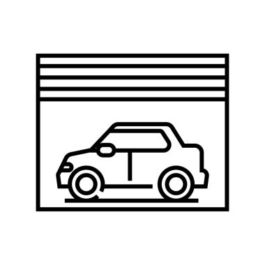 Auto garage line icon, concept sign, outline vector illustration, linear symbol.