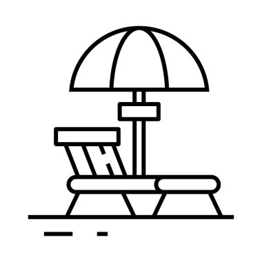Beach resort line icon, concept sign, outline vector illustration, linear symbol.