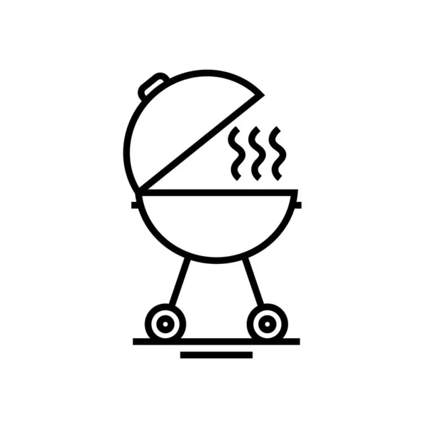 Barbecue outils ligne icône, signe conceptuel, illustration vectorielle de contour, symbole linéaire . — Image vectorielle