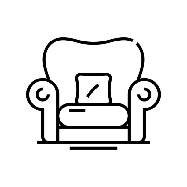 Armchair line icon, concept sign, outline vector illustration, linear symbol. — 图库矢量图片