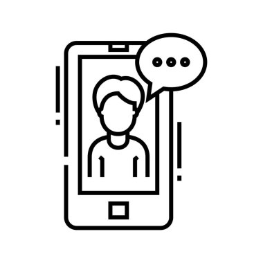 Asissting bot line icon, concept sign, outline vector illustration, linear symbol.