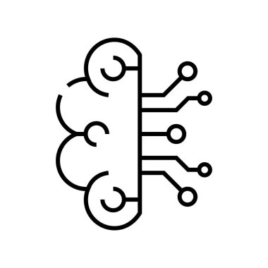 Artificial intelligence line icon, concept sign, outline vector illustration, linear symbol.