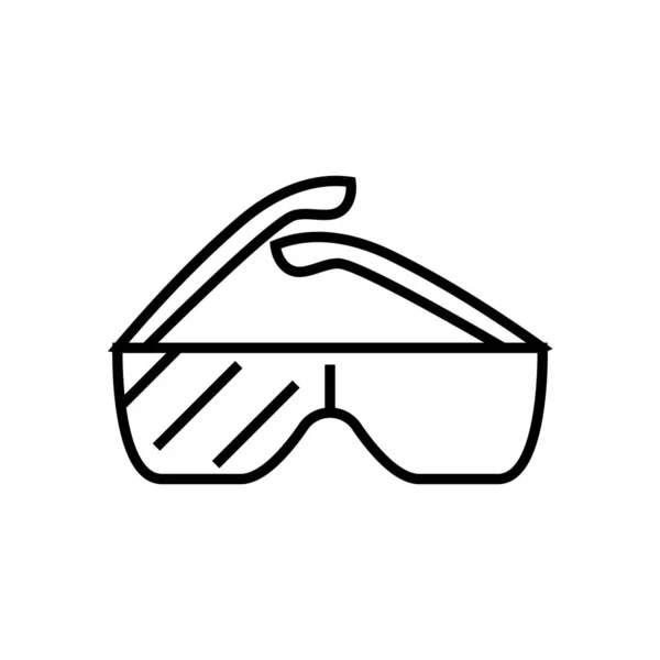 3d glassess line icon, concept sign, outline vector illustration, linear symbol. — Stock Vector