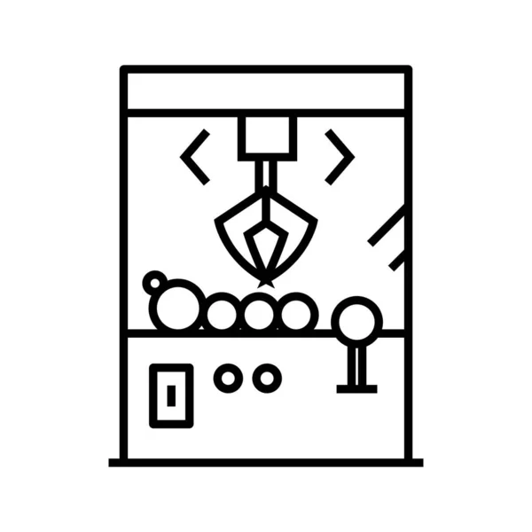 Automat game line icon, concept sign, outline vector illustration, linear symbol. — 스톡 벡터