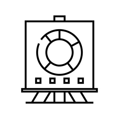 Blackboard chart line icon, concept sign, outline vector illustration, linear symbol.