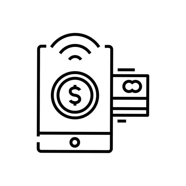 Bank card line icon, concept sign, outline vector illustration, linear symbol. — ストックベクタ