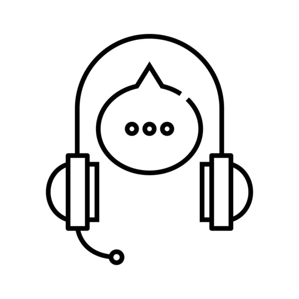 Audio speech line icon, concept sign, outline vector illustration, linear symbol. — ストックベクタ