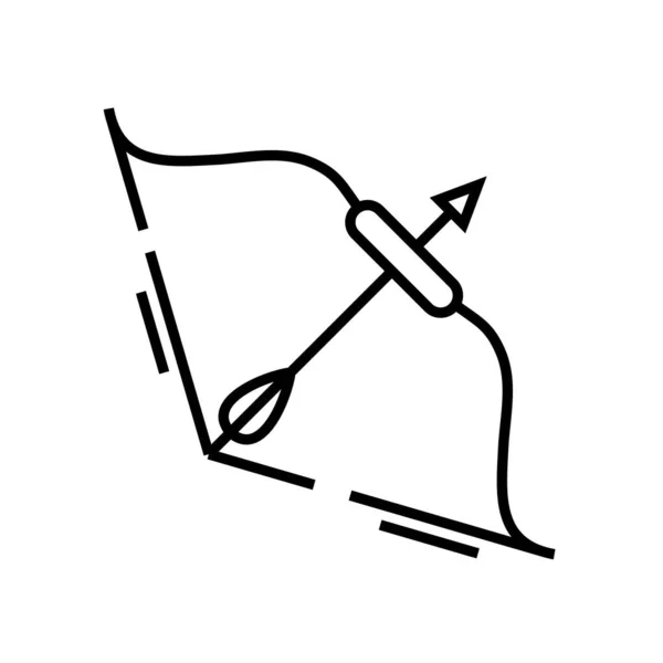 Ícone de linha de tiro com arco, signo conceitual, ilustração vetorial de contorno, símbolo linear . — Vetor de Stock