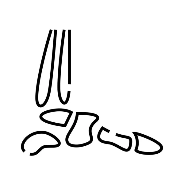 Estrutura óssea do ícone da linha do pé, signo conceitual, ilustração vetorial de contorno, símbolo linear . — Vetor de Stock