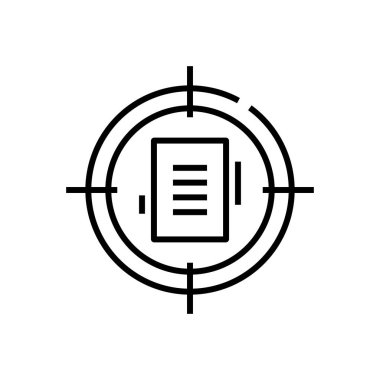 Aim object line icon, concept sign, outline vector illustration, linear symbol.