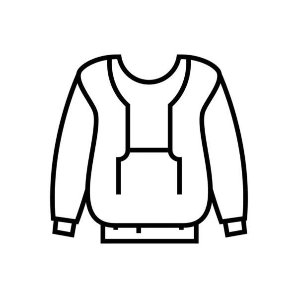 Ícone de linha de camisola grande, sinal de conceito, ilustração de vetor de contorno, símbolo linear . — Vetor de Stock