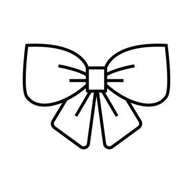 Bow decor element line icon, concept sign, outline vector illustration, linear symbol.