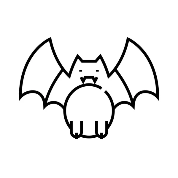 Bats line icon, concept sign, outline vector illustration, linear symbol. — Stok Vektör