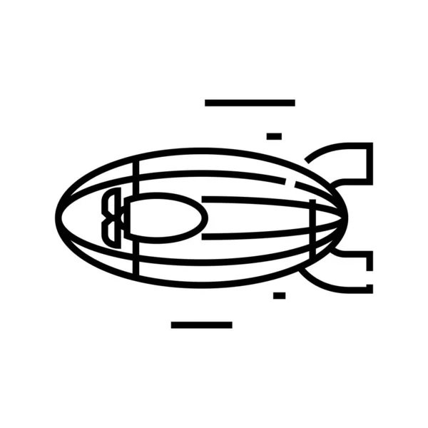 Icône de ligne de dirigeable, signe de concept, illustration vectorielle de contour, symbole linéaire . — Image vectorielle