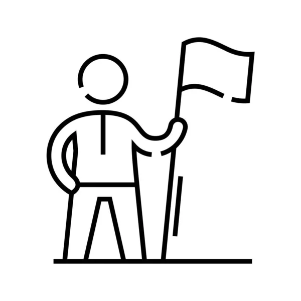 Achiever line icon, concept sign, outline vector illustration, linear symbol. — 图库矢量图片