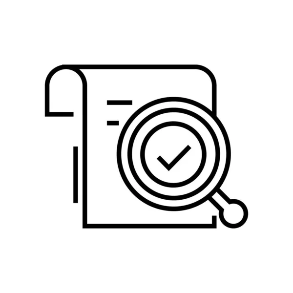 Approving report line icon, concept sign, outline vector illustration, linear symbol. — Stock vektor