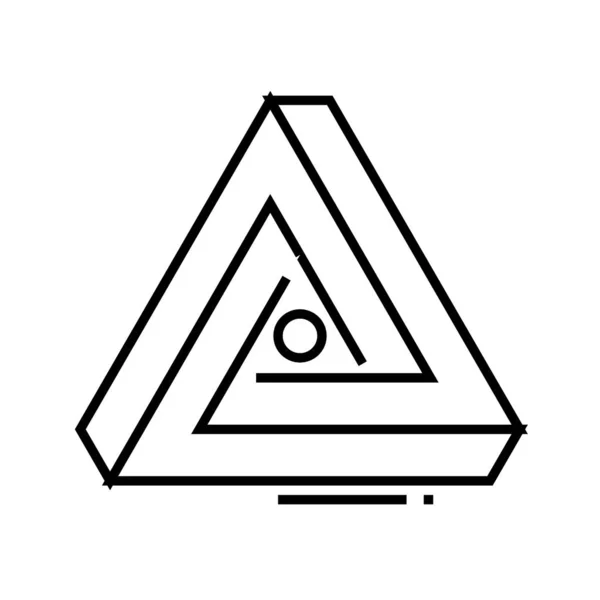 Icono de línea de pirámide de arte, signo de concepto, ilustración de vectores de contorno, símbolo lineal . — Vector de stock