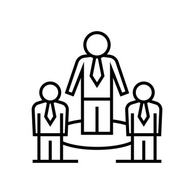 Big boss line icon, concept sign, outline vector illustration, linear symbol.