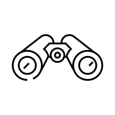 Binocular line icon, concept sign, outline vector illustration, linear symbol.
