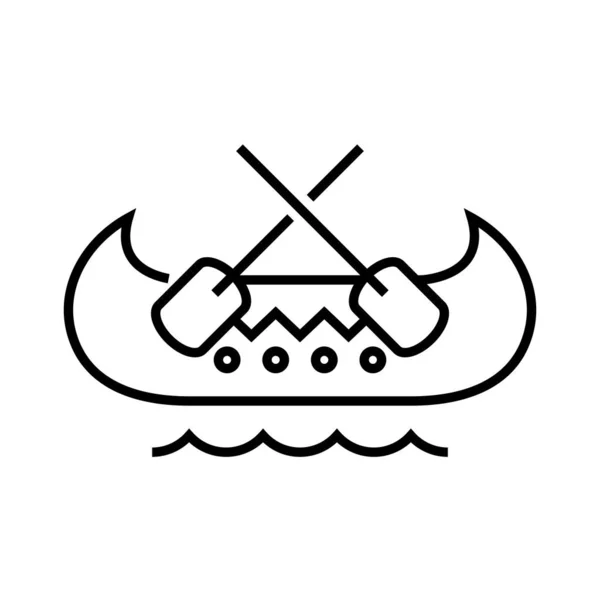 Boating line icon, concept sign, outline vector illustration, linear symbol. — Stok Vektör