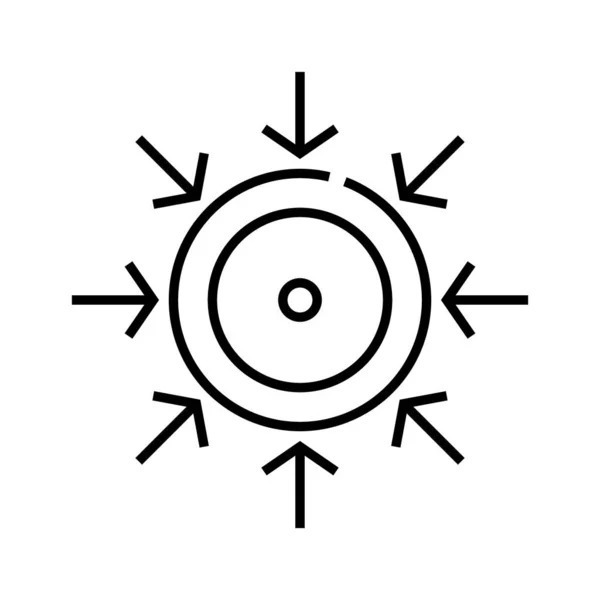 Ícone de linha de objetivo atraente, sinal de conceito, ilustração do vetor de contorno, símbolo linear . — Vetor de Stock