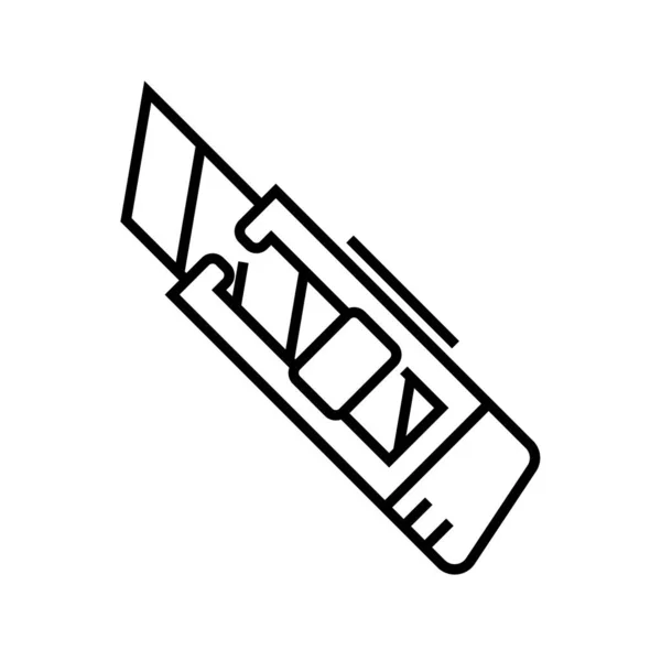 Box cutter line icon, concept sign, outline vector illustration, linear symbol. — Stok Vektör