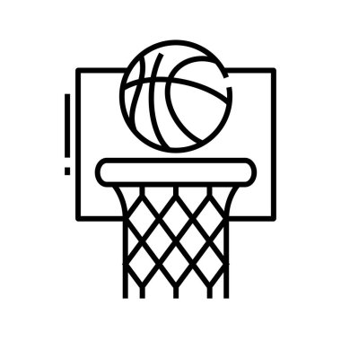 Basketball game line icon, concept sign, outline vector illustration, linear symbol.
