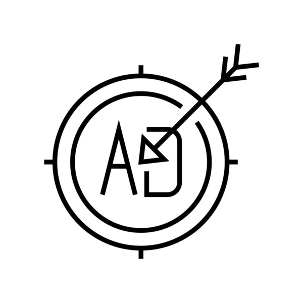 Aim ad line icon, concept sign, outline vector illustration, linear symbol. — ストックベクタ