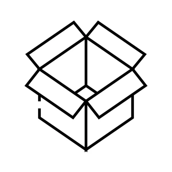 Box line icon, concept sign, outline vector illustration, linear symbol. — Stockvector