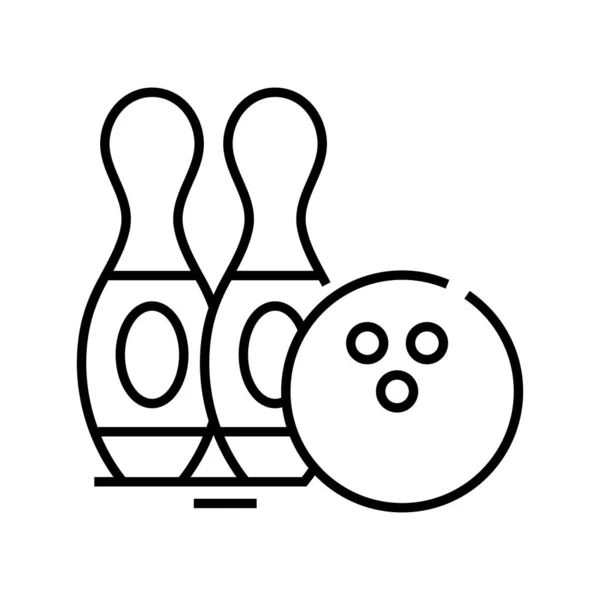 Bouling balls line icon, concept sign, outline vector illustration, linear symbol. — Stockvektor