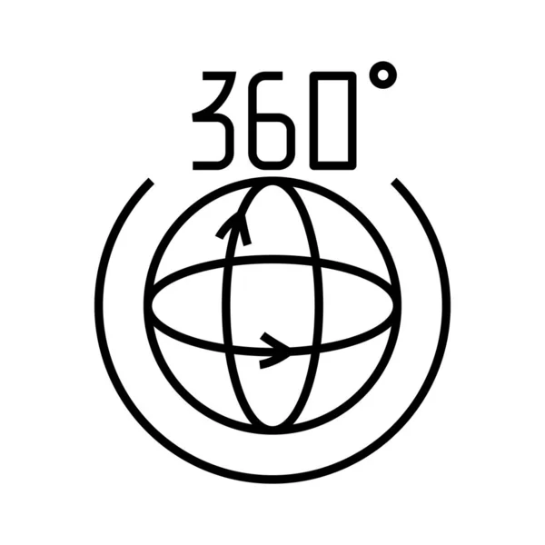 360 degree line icon, concept sign, outline vector illustration, linear symbol. — Stockvektor