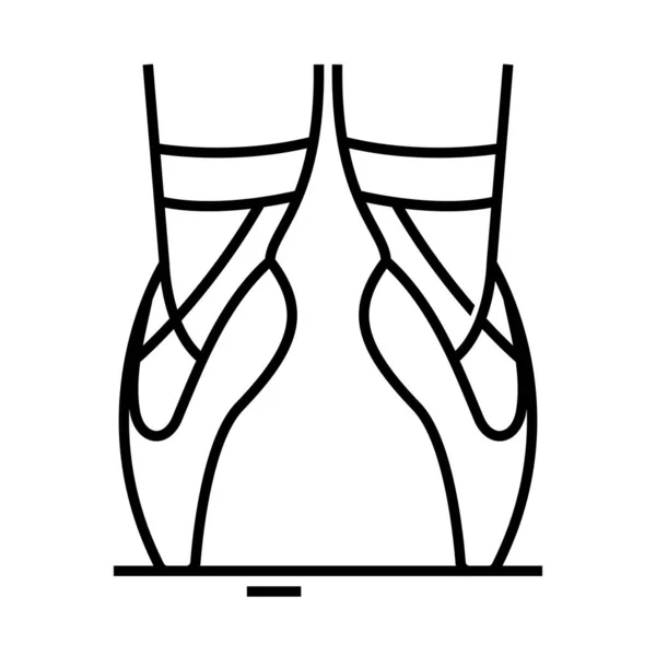 Ícone de linha de estações de balé, sinal de conceito, ilustração de vetor de contorno, símbolo linear . — Vetor de Stock