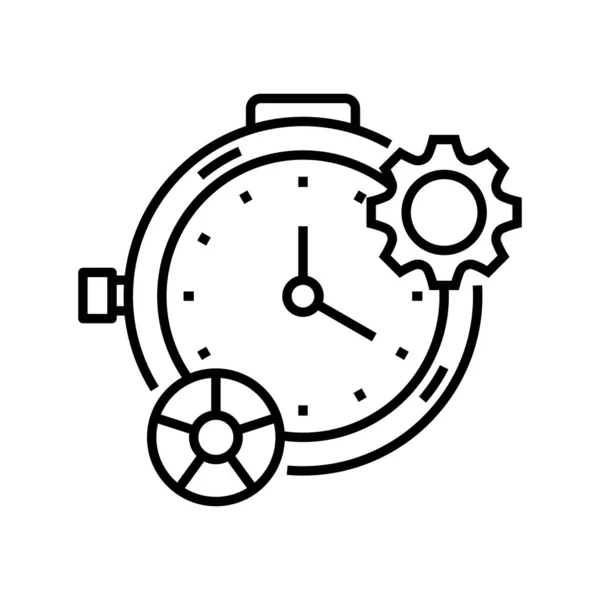 Configuración de alarma icono de línea, signo de concepto, ilustración de vectores de contorno, símbolo lineal . — Vector de stock