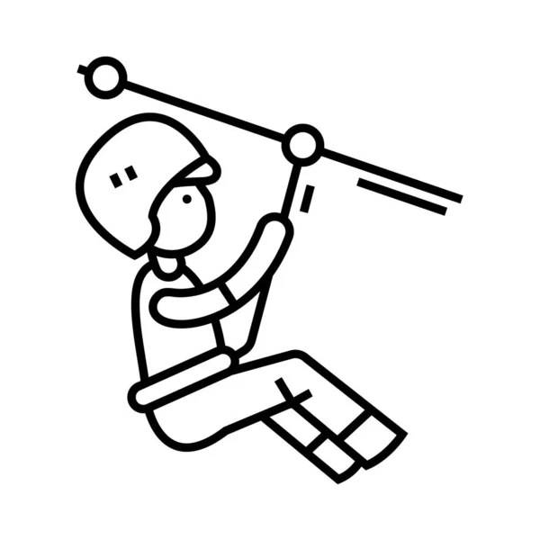 Alpinist line icon, concept sign, outline vector illustration, linear symbol. — 图库矢量图片