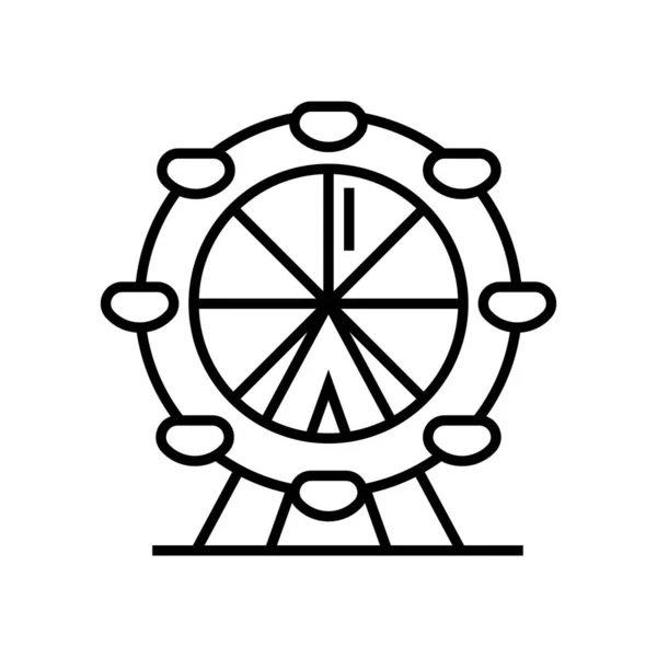 Піктограма лінії великого колеса, знак концепції, контурна векторна ілюстрація, лінійний символ . — стоковий вектор