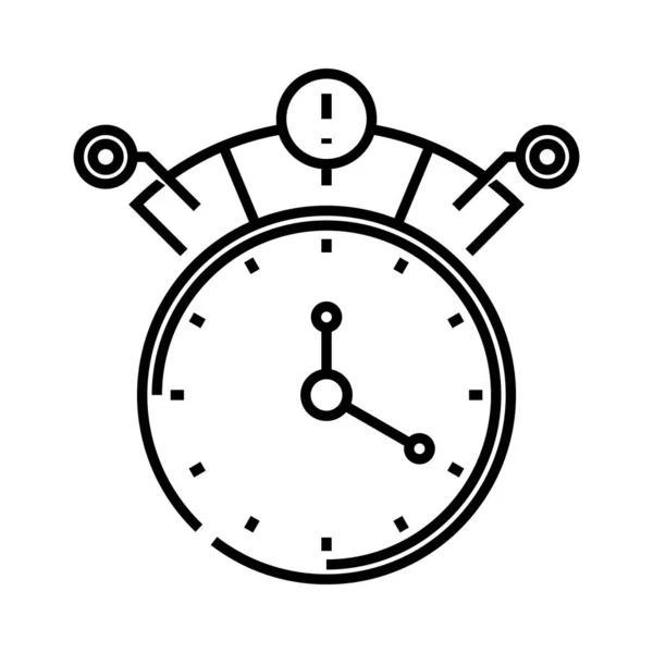 Ícone de linha de alarme, sinal de conceito, ilustração do vetor de contorno, símbolo linear . — Vetor de Stock