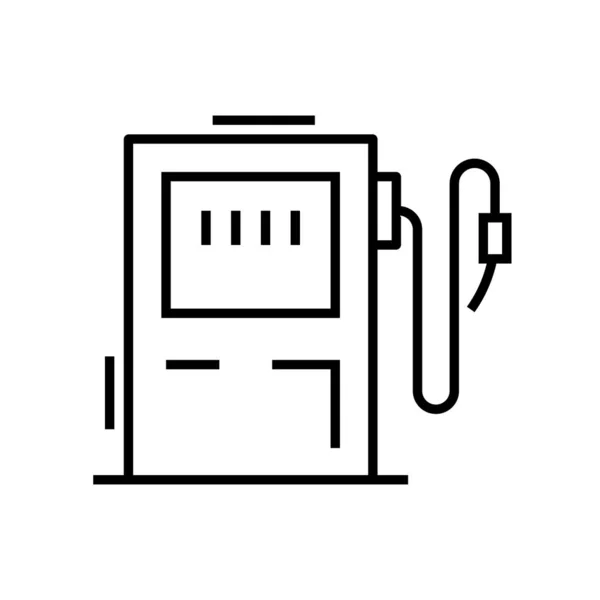 Icono de la línea de combustible del coche, signo de concepto, ilustración del vector de contorno, símbolo lineal . — Vector de stock