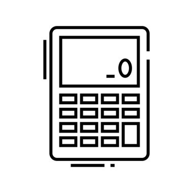 Çizgi simgesi hesaplanıyor, konsept işareti, taslak vektör çizimi, doğrusal sembol.