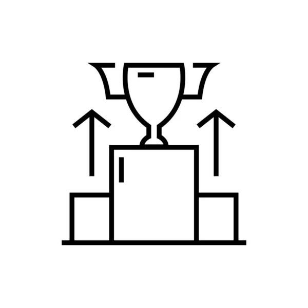 Business Cup Line Symbol, Konzeptzeichen, Umrissvektorillustration, lineares Symbol. — Stockvektor