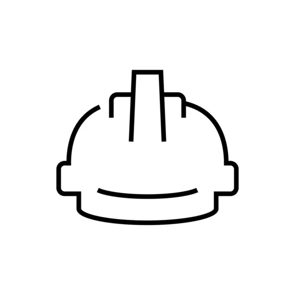 Icono de línea de casco del constructor, signo de concepto, ilustración de vectores de contorno, símbolo lineal . — Vector de stock