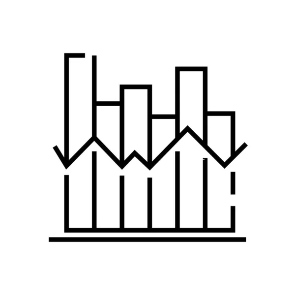 Business chart lijn pictogram, concept teken, schets vector illustratie, lineair symbool. — Stockvector