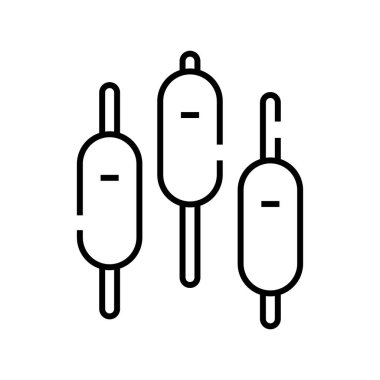 Mum çizgi simgesi, kavram işareti, ana hatlı vektör çizimi, doğrusal sembol.