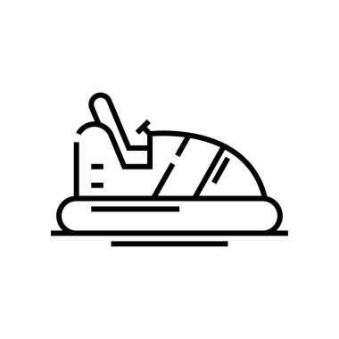 Araba atlıkarınca çizgisi simgesi, konsept işareti, taslak vektör çizimi, doğrusal sembol.